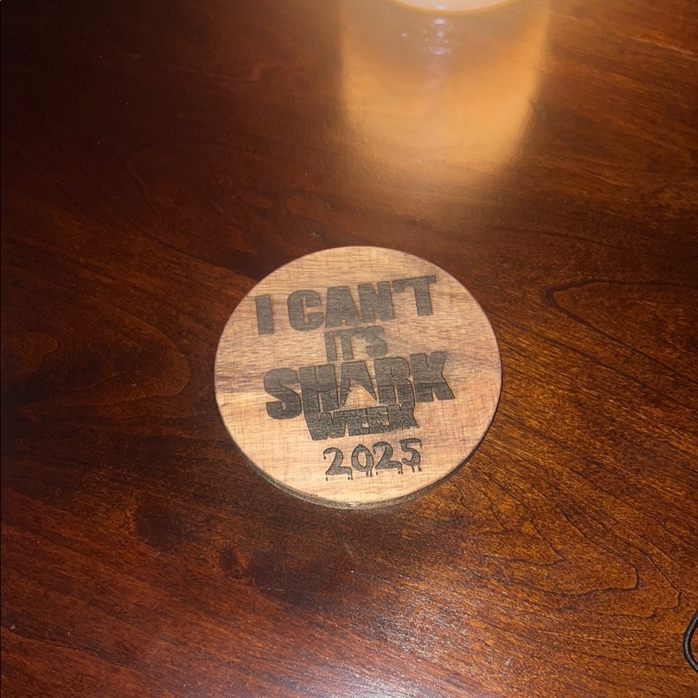 Wooden Coaster with Shark Design